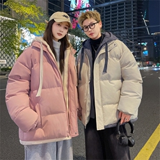 冬季情侣装加厚棉衣外套男假两件加厚外套男装上衣BM07-P75，男装棉衣，星座210-1