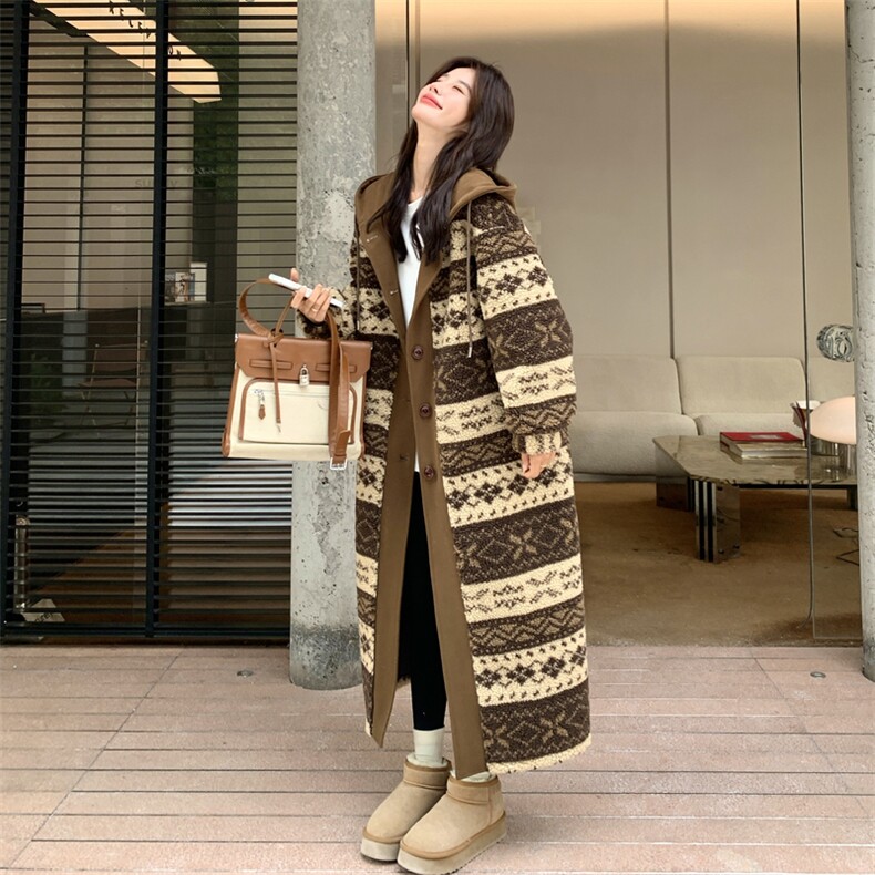 上新！2c113-1803-p205-k308皮毛一体长外套,女装毛呢外套,2C113