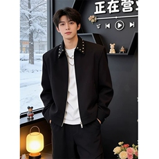 男休闲夹克西服外套铆钉翻领Y6634P69，男装夹克，星座1112-1