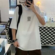 新款夏季短袖珠地面料宽松简约落肩男士T恤ZDY3409-P46，男装T恤，星座717