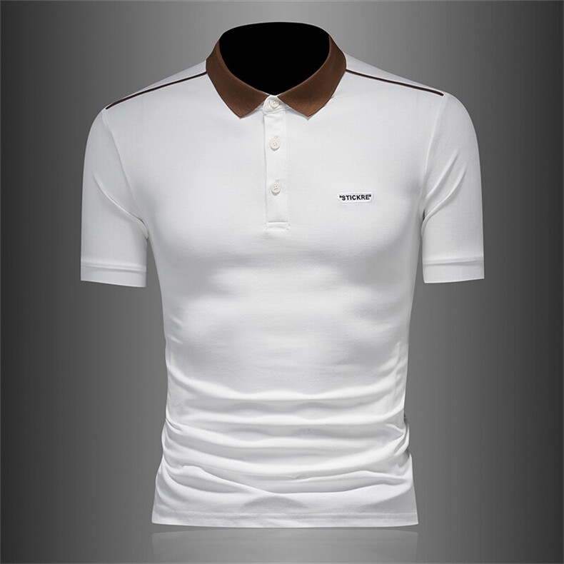 2025主推夏季新款撞色领短袖T恤翻领Polo衫-A3103-P48，男装Polo衫，电商D342