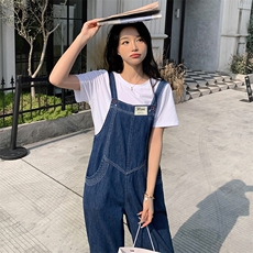 牛仔工装背带裤女小个子2025新款春秋孕妇女装宽松显瘦休闲九分裤，女装套装/套裙，慧尚2-185