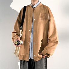 港风新款宽松麂皮绒拼接PU皮棒球服夹克外套男JK7709P75，男装夹克，星座1204-3
