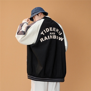 25新款撞色棒球服潮流情侣字母夹克上衣 9106/P95图片