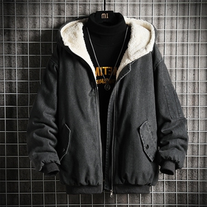 NM53154-P140 牛仔外套男大码加厚加绒衣男羊羔毛服男图片