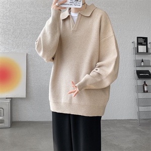 8XL-M翻领毛衣大码轻熟风复古纯色休闲上衣针织打底衫MY1510/P68图片