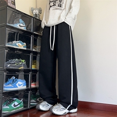 秋季新款休闲裤男宽松卫裤直筒裤拼色长裤K7701-特P45控78，男装休闲裤，星座209-2