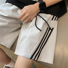 夏季新款潮流透气条纹短裤宽松网眼五分裤B315-K24205-特p30控58，男装牛仔裤，电商B315