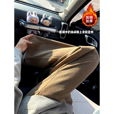 冬季加绒加厚休闲长裤美式复古保暖直筒裤男女5D2119-TP3268，男装棉衣，电商A102