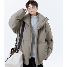 美式潮牌立领棉服男高街短款棉衣外套百搭宽松面包服M6066P75，男装棉衣，电商A157
