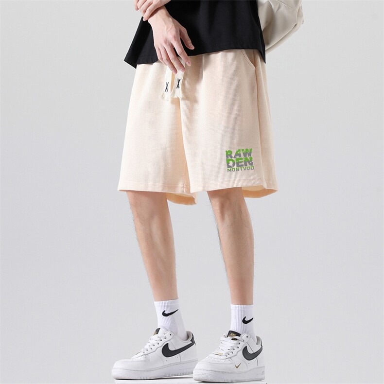 夏季新款现货2023潮流男士印花短裤华夫格五分裤1210-2-DK731-P15图片