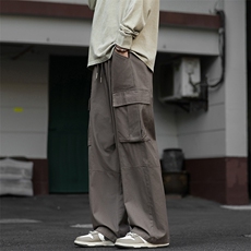 秋季新款拼接大口袋时尚大码直筒拖地工装裤男K24095-特P45控88，男装工装外套，电商A001-1