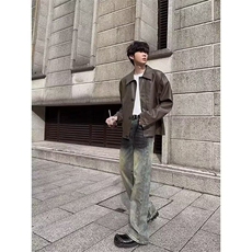网络图现货复古牛仔裤男款宽松直筒潮牌秋季裤子男女R8822-P60，男装牛仔裤，星座1005-4