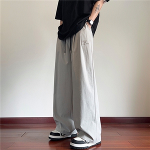 夏季新款潮流字母刺绣薄款宽松直筒拖地裤B315-K24162-特p35图片