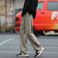 休闲裤男韩版潮流拼色字母高街帅2024夏季新款ins长裤K4737-P40，男装休闲裤，星座412-3