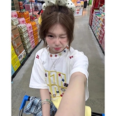 万针全刺绣工艺抖音得物高品质260克重磅纯棉双纱美式高街短袖T恤，男装T恤，电商A486