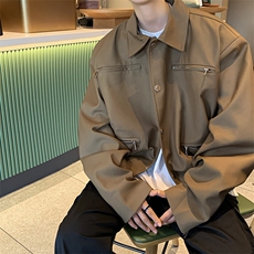 高级感小众短款夹克男宽松秋冬金属拉链设计感外套潮JK0858-P83，男装夹克，星座308B-1