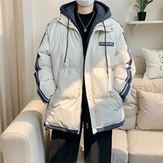 棉服男冬季新款港风宽松假两件连帽棉衣MF8587-特P78，男装棉衣，星座214-3