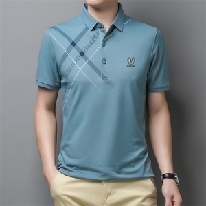 冰丝短袖男士中老年爸爸夏装免烫T恤夏季薄款中年商务休闲衣服图片