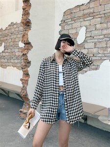 千鸟格衬衣图片
