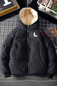 MY16055-P100 加厚加绒连帽棉衣男大码棉服男面包服男图片