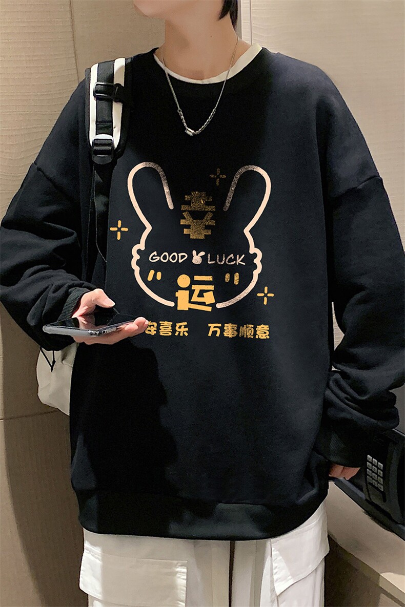 S6297-P28秋季圆领卫衣男大码韩版宽松长袖外套,男装卫衣,电商A040
