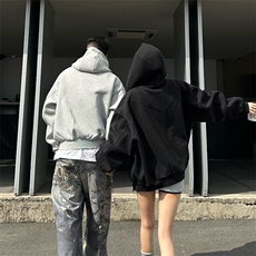 抖音得物高品质25秋冬美式高街宽松结构防风高领连帽卫衣外套W60，男装卫衣，电商A486