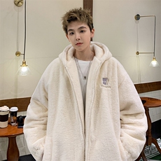 仿兔绒棉衣D5337-TP115158冬季宽松刺绣保暖外套连帽棉服，男装棉衣，电商A102