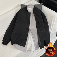 加绒加厚冬男立领棉衣拼接棉袄保暖面包服外套JK0019P58加绒P70，男装夹克，星座1013-1