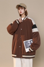 中性风小牛津上衣夹克宽松落肩拼色棒球服外套XZ214-8JK700-P65，男装夹克，星座1204-3