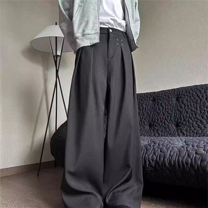 JY769-P37 高级感宽松阔腿裤直筒垂感拖地长裤图片