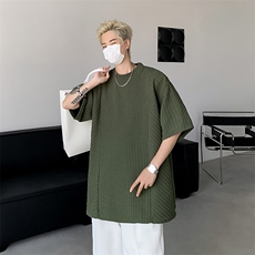 C439-P382024夏季新款肌理感针织短袖男美式潮牌半袖T恤现货，男装T恤，星座512-6