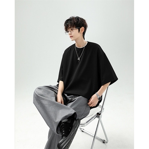 8XL-M高品质重磅棉光版纯色短袖T恤百搭款半截袖五分袖DX332特P23图片