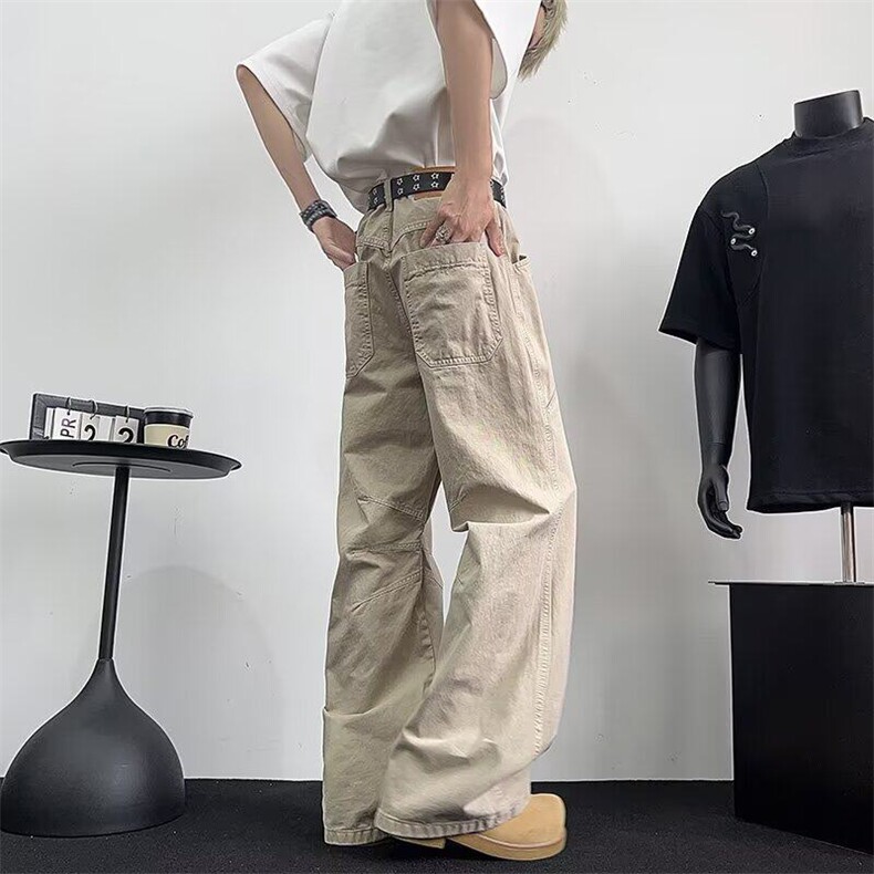 【鲨鱼休闲裤】cleanfit显高美式直筒复古休闲裤男女春夏休闲裤潮,男装休闲裤,星座813-2
