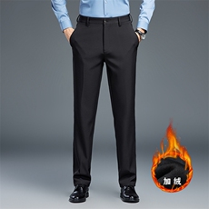 冬季新款男装商务休闲西裤中年加绒加厚长裤子男士宽松直筒男裤，男装西裤，电商B212（原钱塘6029）