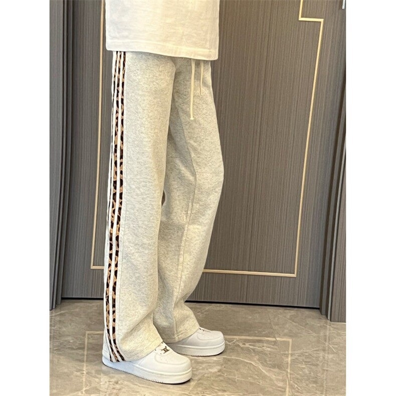 【有货】JRK83LL-特P45加绒豹纹三条杠裤子男加厚条纹卫裤,男装休闲裤,星座1007（原301D）