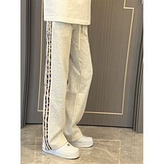【有货】JRK83LL-特P45加绒豹纹三条杠裤子男加厚条纹卫裤，男装休闲裤，星座1007（原301D）