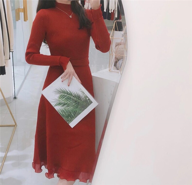 毛衣加厚连衣裙，女装针织衫/毛衣，梦由