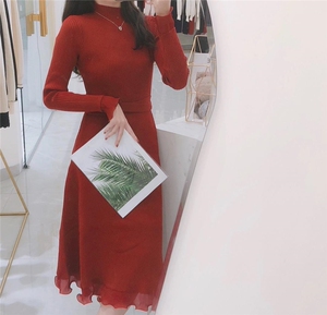毛衣加厚连衣裙图片