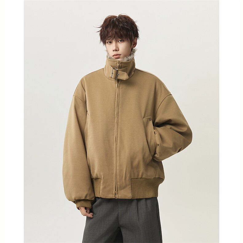 美式座山雕毛领棉服男冬季加厚保暖棉衣复古宽松棉袄-MY003特P110，男装棉衣，电商B289-1