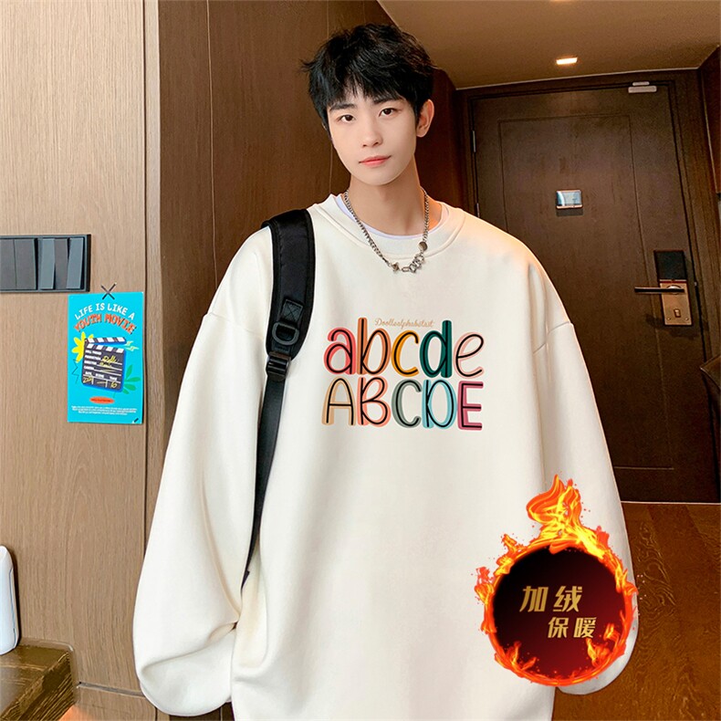 卫衣冬季美式加绒加厚卫衣男女外套DY5507常规特P28加绒特33,男装卫衣,电商A486