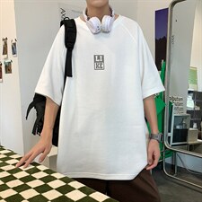 新款夏季短袖珠地面料宽松简约落肩男士T恤ZDY3409-P46图片