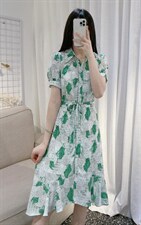 DINOBIENS【现货】夏季新款定制复古花连衣裙，女装连衣裙，迪诺比亚