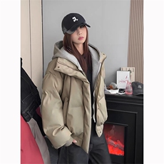 现货高品质重磅工艺美式高街假两件PU皮棉衣男女加厚棉服外套，男装棉衣，电商A486-1