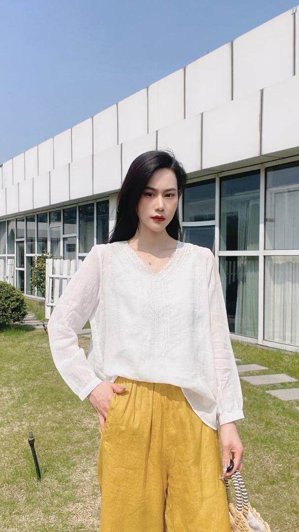 纯苎连衣裙小衫裤子裙子衬衣 时尚风 风淑女风休闲风，女装连衣裙，川哲