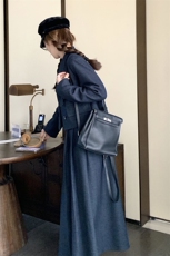 新品深蓝色小香风毛呢套装两件套7680-P195-K298，女装套装/套裙，2C159