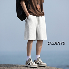 休闲百搭五分裤美式运动宽松重磅舒适运动裤XD1730-特批-27控48，男装牛仔裤，星座718