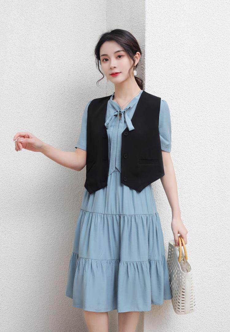 夏季新款韩版两件套连衣裙，女装连衣裙，裳之恋语