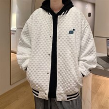 华夫格棒球服2023春秋季韩版宽松字母百搭潮流夹克W5437-P52，男装夹克，星座512-2