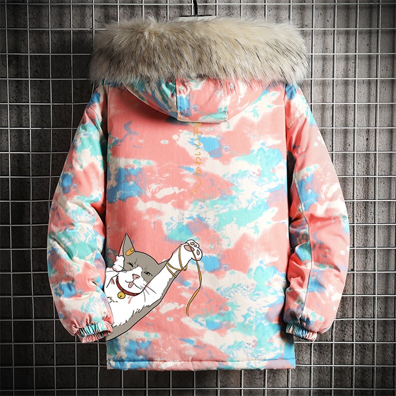 MC49013-P135日系潮衣男大码派克服男工装服外套袄网格,男装棉衣,电商A040A